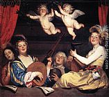 Gerrit van Honthorst Concert on a Balcony painting